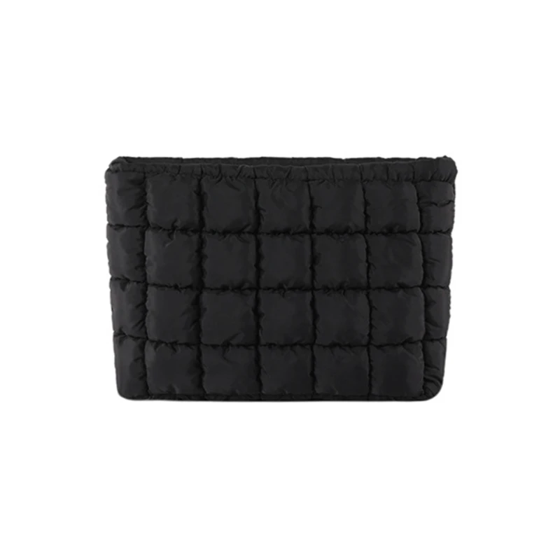 Women Makeup Pouch Padded Quilted Makeup Storage Bag Puffer Makeup Bag Large Cosmetic Organizer Bag Clutch Handbag Beauty Case